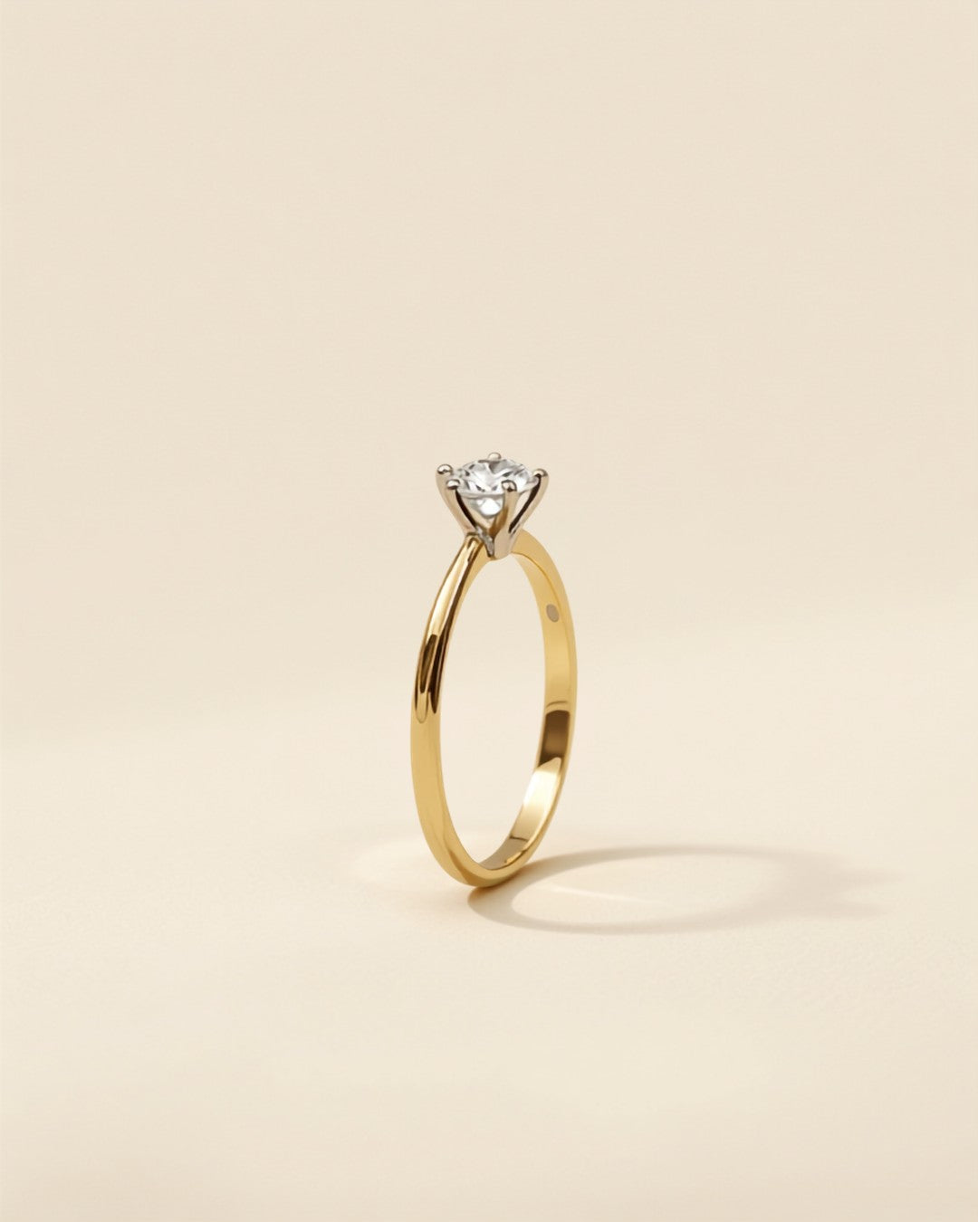 Solitaire Rond vermeil or — Carron et Olivier