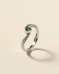 Bague Enroulée Émeraude argent 925 — Carron et Olivier