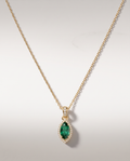Collier Ocelle émeraude marquise - pendentif suspendu