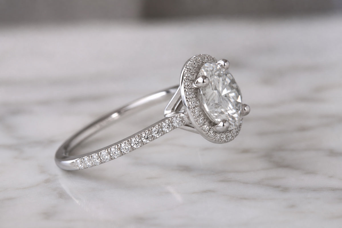 Bague Halo, profil du halo et de la monture — Carron Olivier