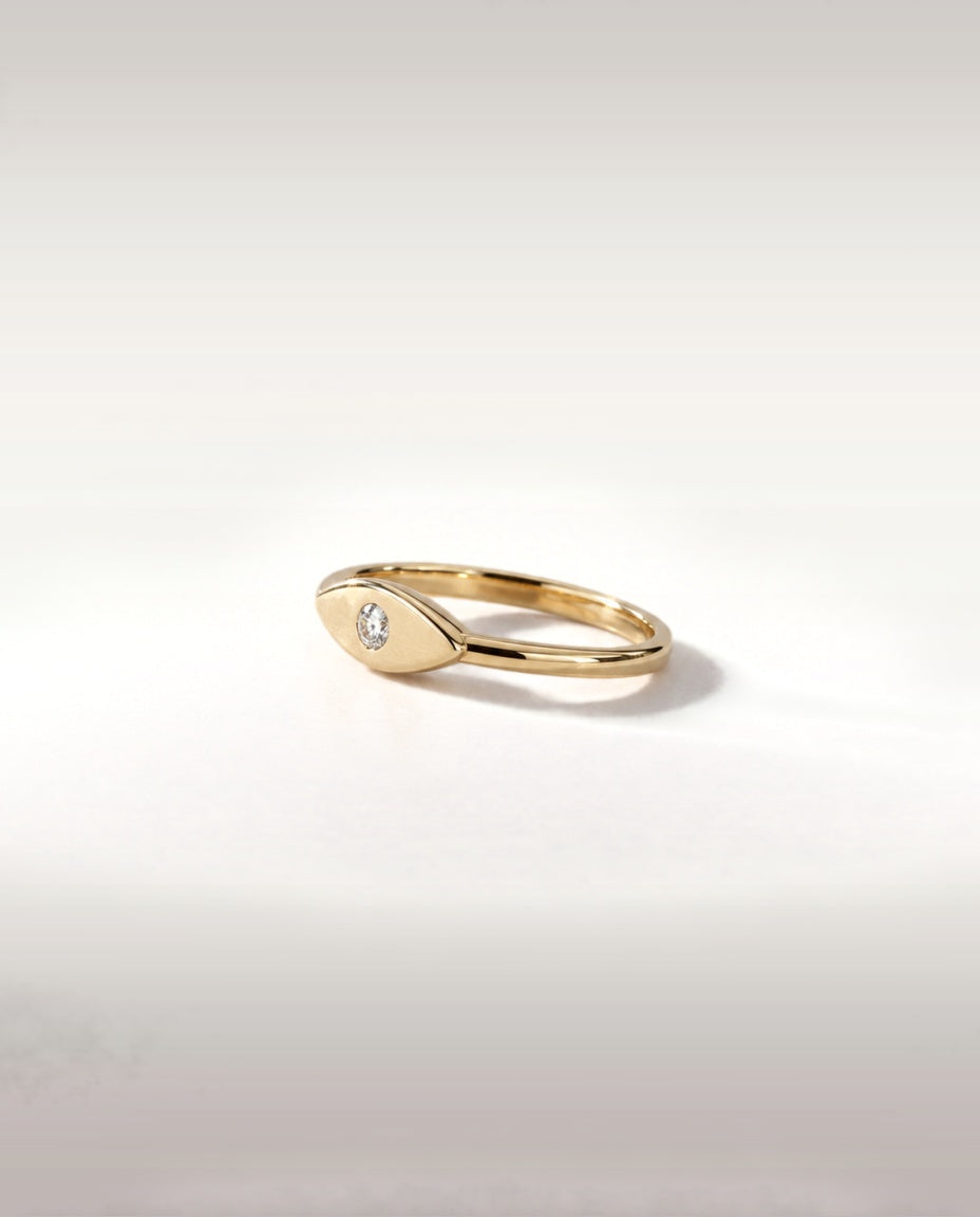 Bague Navette — vue de côté
