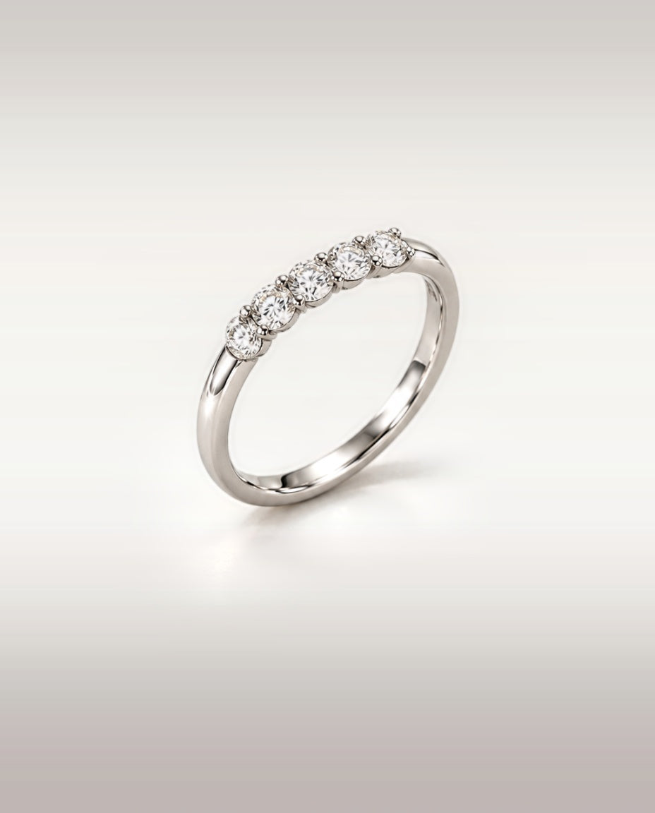 Bague Quintet Blanc — vue de trois quarts