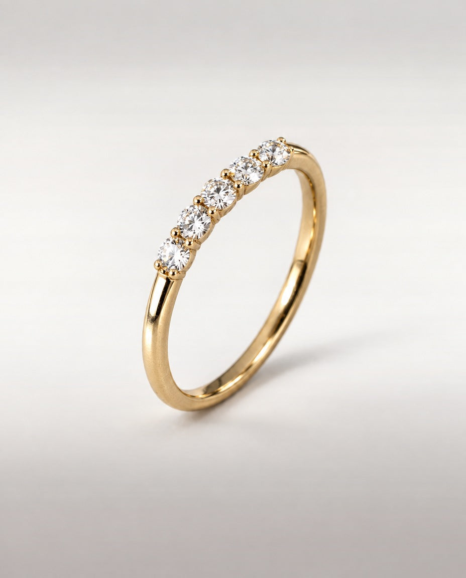 Bague Quintet — vue de trois quarts
