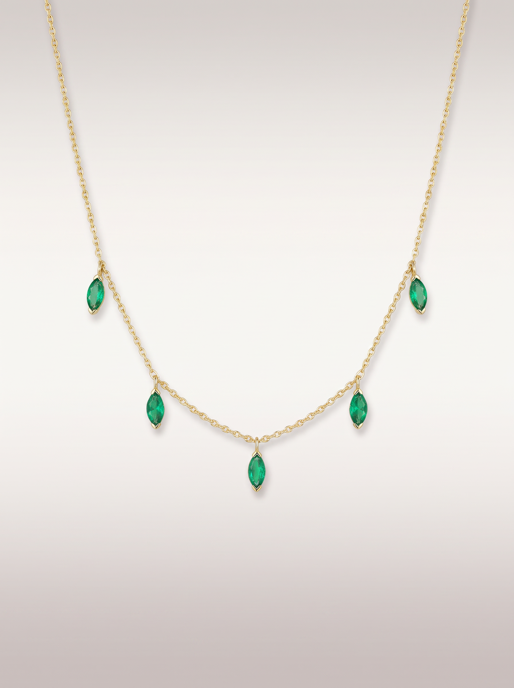Collier Pampilles Émeraudes — vue de face