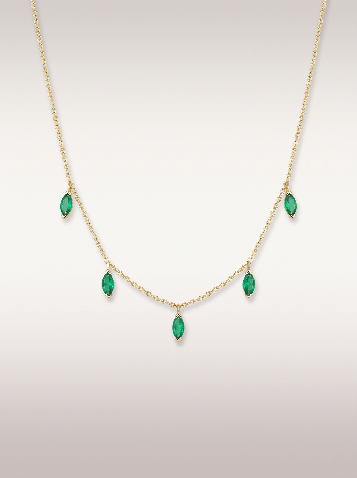 Collier Pampilles Émeraudes — vue de face