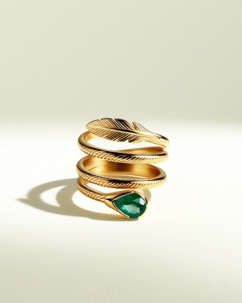 Bague Signature Plume Enroulée — Carron et Olivier